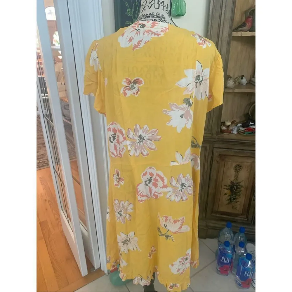 LOFT Yellow Floral Dress